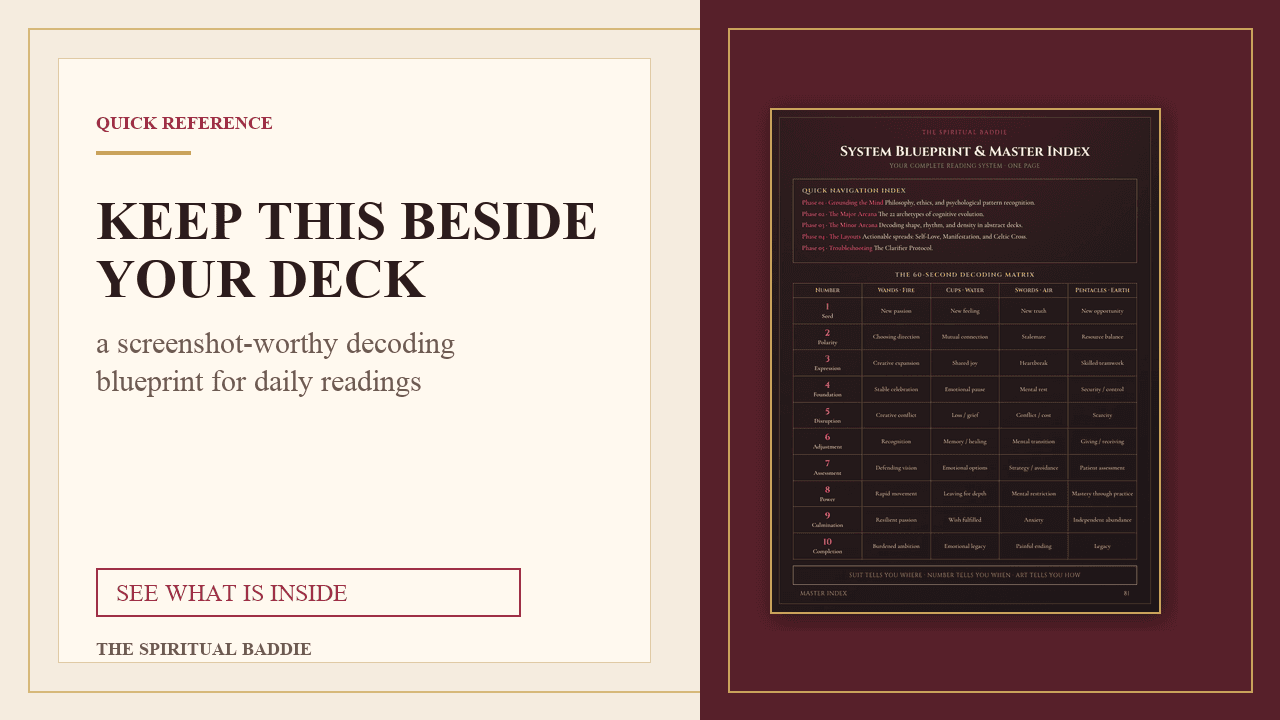 Preview of the 60-second tarot cheat sheet